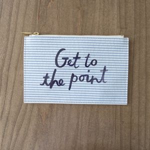 Kate Spade Get to the Point Blue and White Stripe Pencil Case